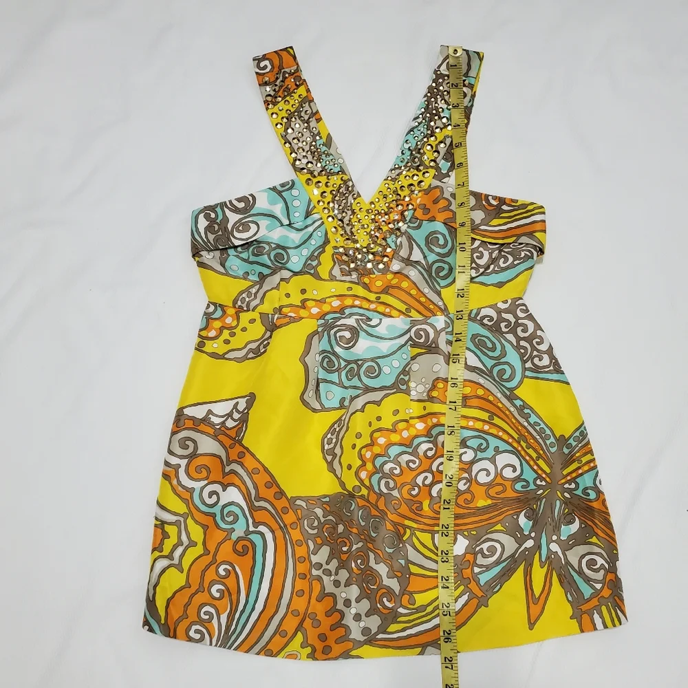 Kate Spade Jana Beaded Silk Sleeveless V-Neck Top Size 0